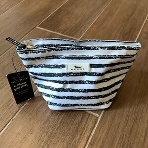 BRAND NEW CROWN JEWELS MAKEUP BAG. White and chalk black by SCOUT. East to clean